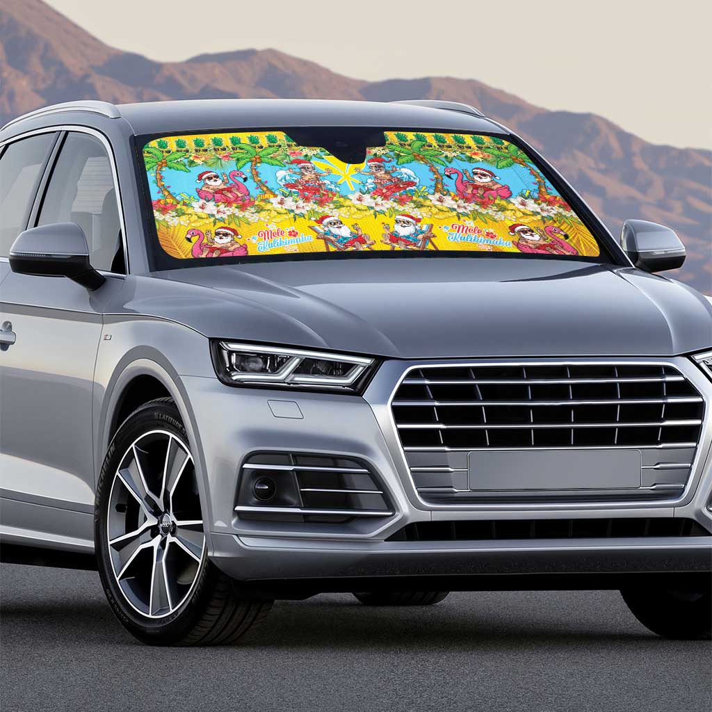 Hawaii Christmas Auto Sun Shade Mele Kalikimaka Tropical Vibes - Polynesian Pride
