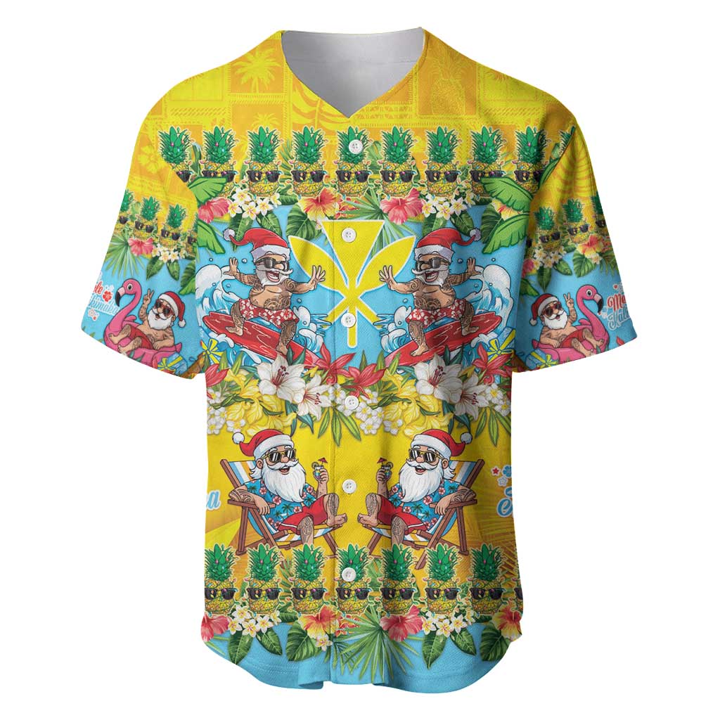 Hawaii Christmas Baseball Jersey Mele Kalikimaka Tropical Vibes - Polynesian Pride