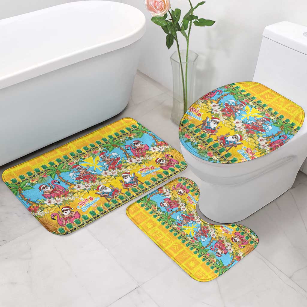 Hawaii Christmas Bathroom Set Mele Kalikimaka Tropical Vibes - Polynesian Pride