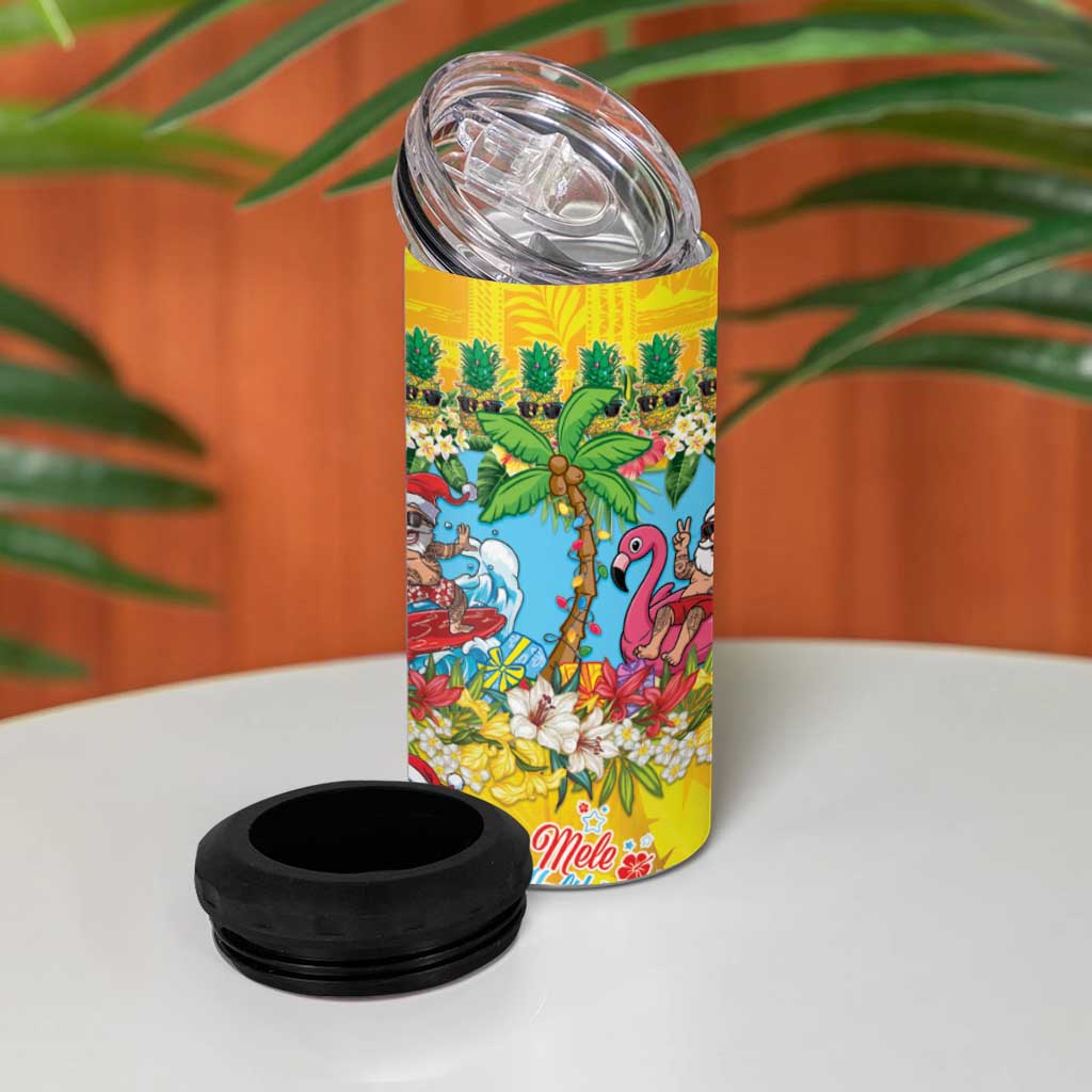 Hawaii Christmas 4 in 1 Can Cooler Tumbler Mele Kalikimaka Tropical Vibes - Polynesian Pride