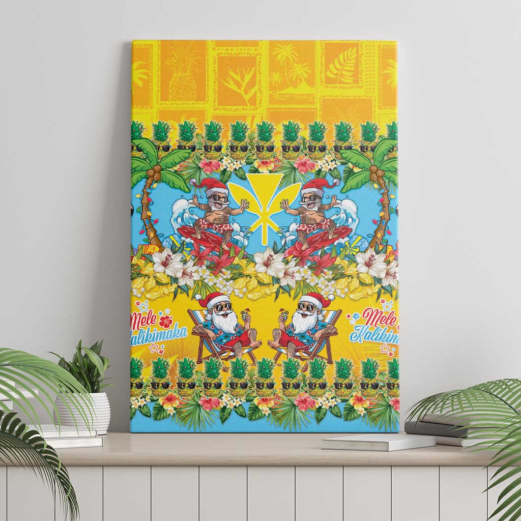 Hawaii Christmas Canvas Wall Art Mele Kalikimaka Tropical Vibes - Polynesian Pride