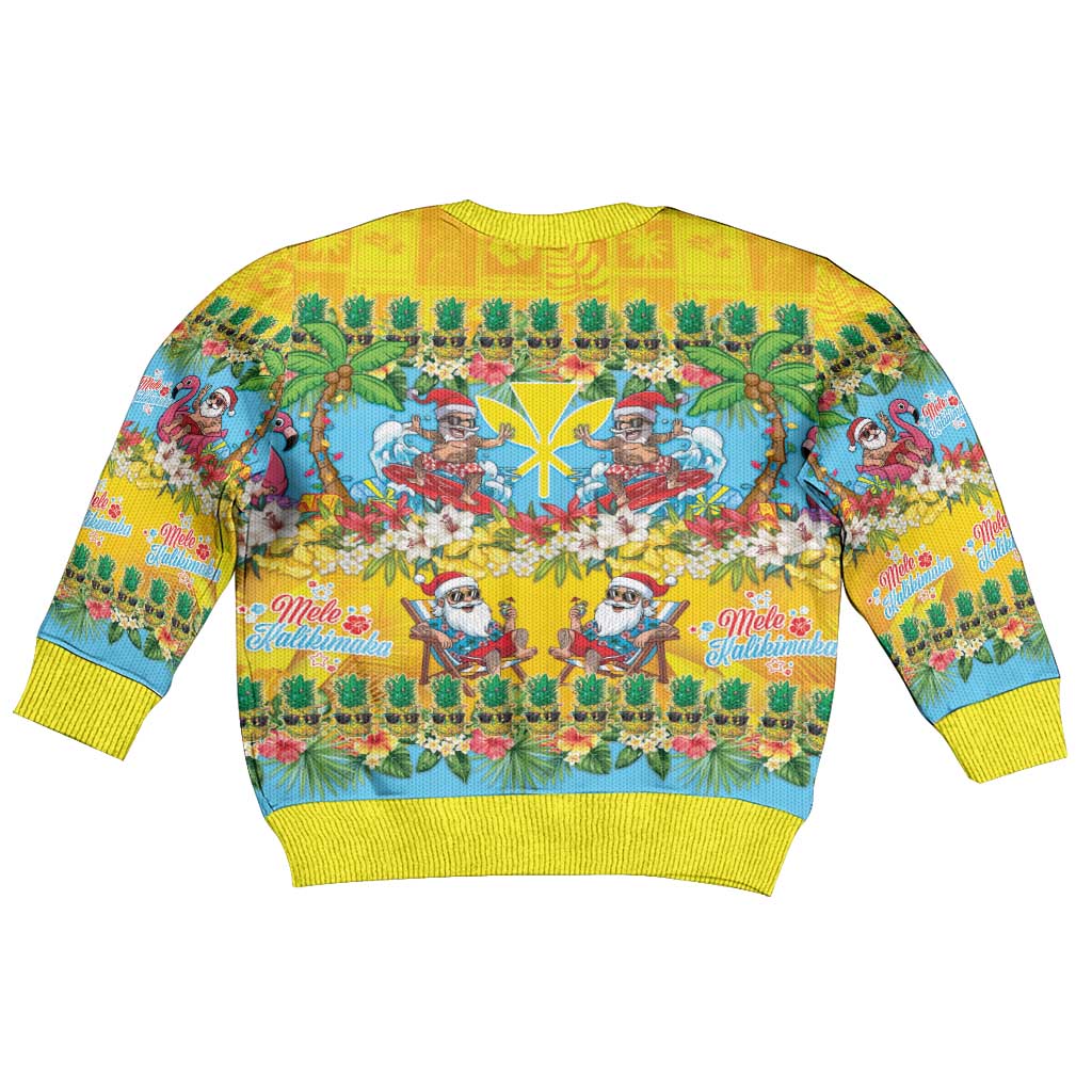 Hawaii Christmas Kid Ugly Christmas Sweater Mele Kalikimaka Tropical Vibes - Polynesian Pride