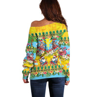 Hawaii Christmas Off Shoulder Sweater Mele Kalikimaka Tropical Vibes - Polynesian Pride
