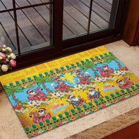 Hawaii Christmas Rubber Doormat Mele Kalikimaka Tropical Vibes - Polynesian Pride