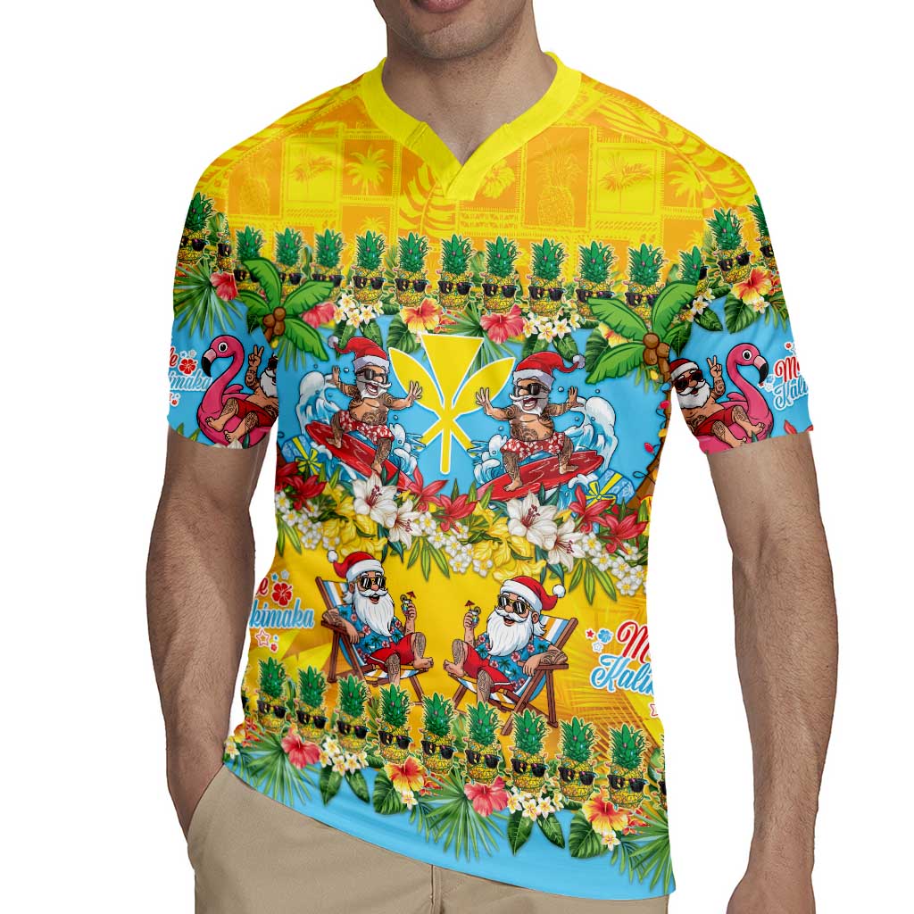 Hawaii Christmas Rugby Jersey Mele Kalikimaka Tropical Vibes - Polynesian Pride