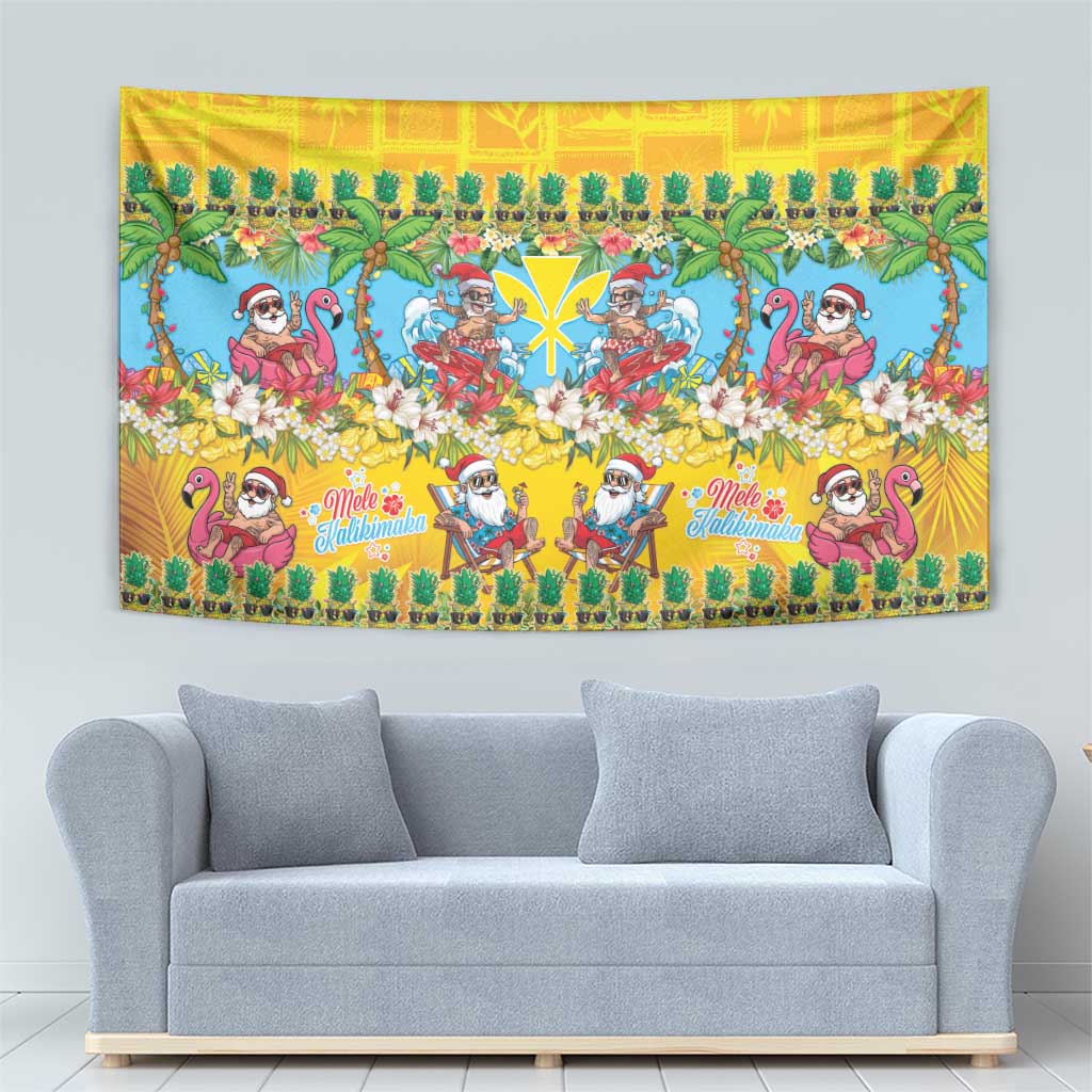 Hawaii Christmas Tapestry Mele Kalikimaka Tropical Vibes - Polynesian Pride