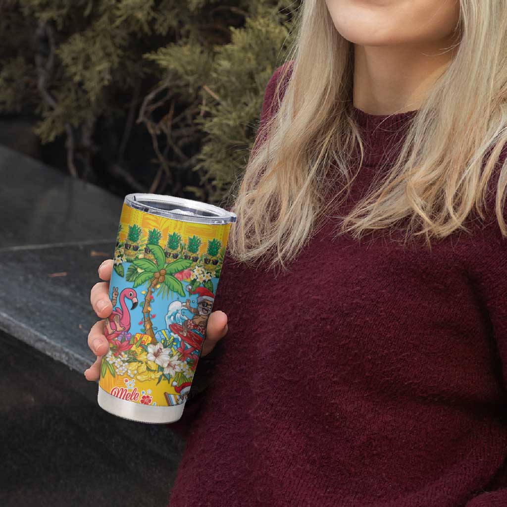 Hawaii Christmas Tumbler Cup Mele Kalikimaka Tropical Vibes - Polynesian Pride