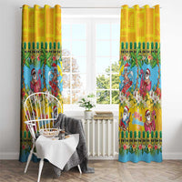 Hawaii Christmas Window Curtain Mele Kalikimaka Tropical Vibes - Polynesian Pride