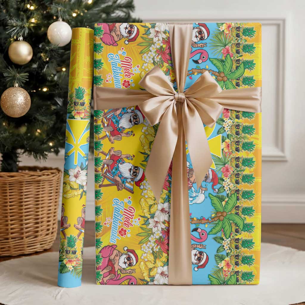 Hawaii Christmas Wrapping Paper Mele Kalikimaka Tropical Vibes - Polynesian Pride