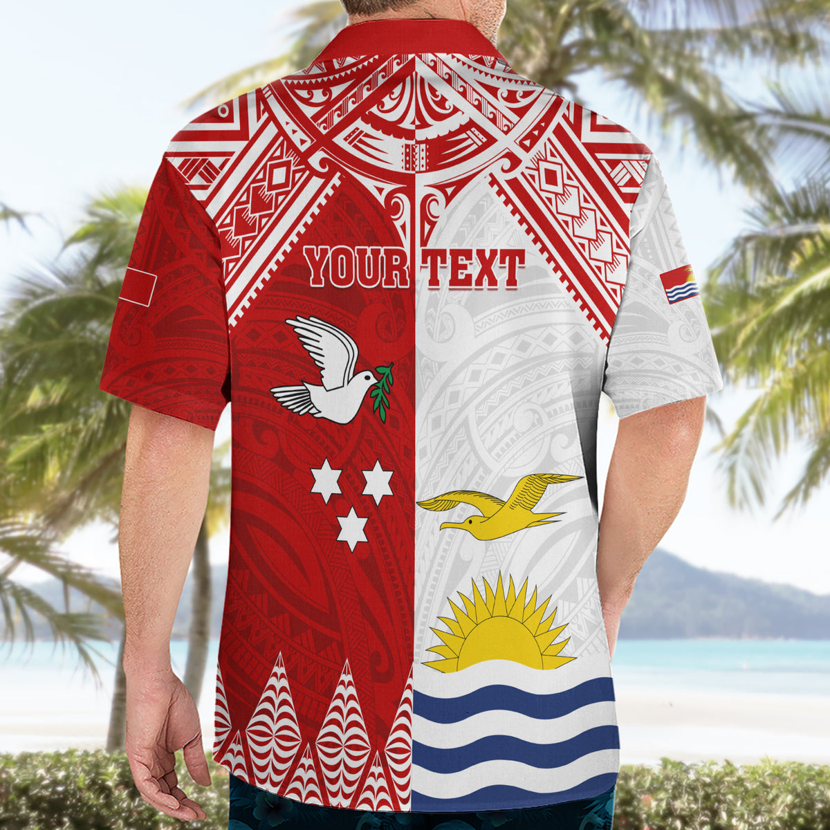 Personalised Tonga And Kiribati Hawaiian Shirt Coat Of Arms Polynesian Pattern LT05 - Polynesian Pride