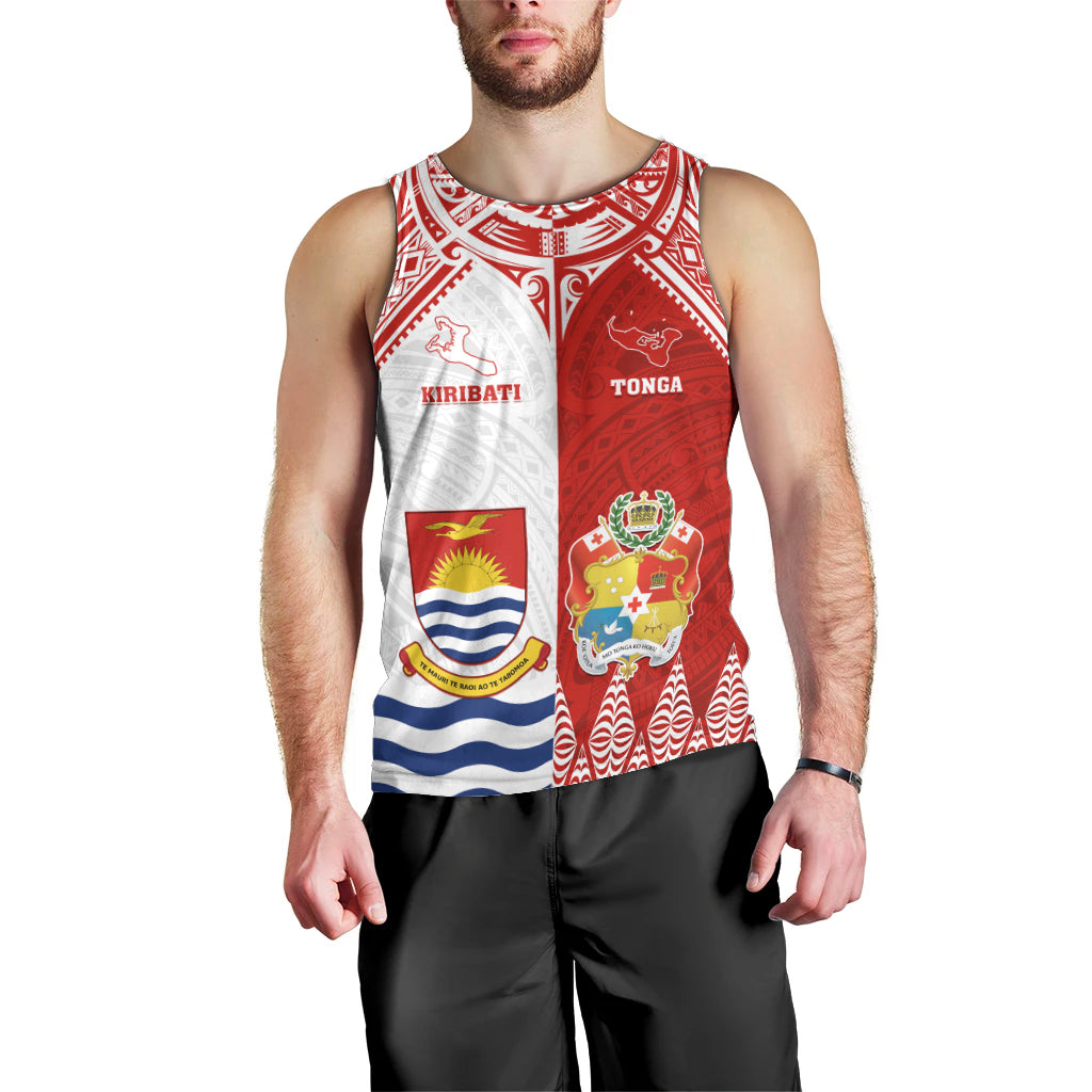 Personalised Tonga And Kiribati Men Tank Top Coat Of Arms Polynesian Pattern LT05 - Polynesian Pride