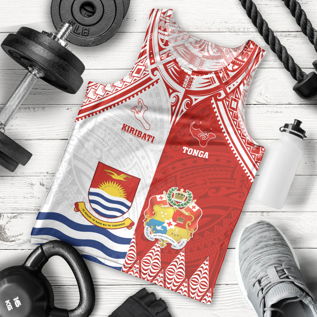 Personalised Tonga And Kiribati Men Tank Top Coat Of Arms Polynesian Pattern LT05 - Polynesian Pride