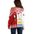 Personalised Tonga And Kiribati Off Shoulder Sweater Coat Of Arms Polynesian Pattern LT05 - Polynesian Pride