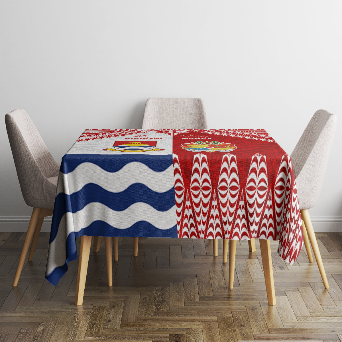 Tonga And Kiribati Tablecloth Coat Of Arms Polynesian Pattern LT05 - Polynesian Pride