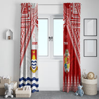 Tonga And Kiribati Window Curtain Coat Of Arms Polynesian Pattern LT05 - Polynesian Pride