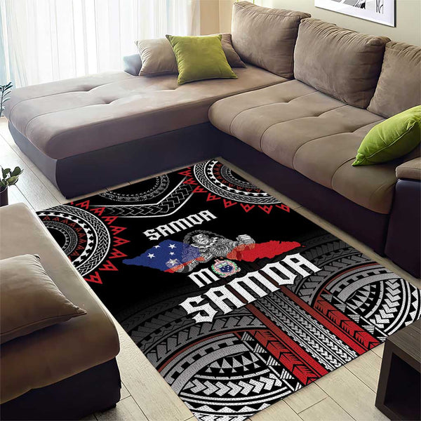 Samoa Area Rug - Tribal Flower Special Pattern Red Color main image 1