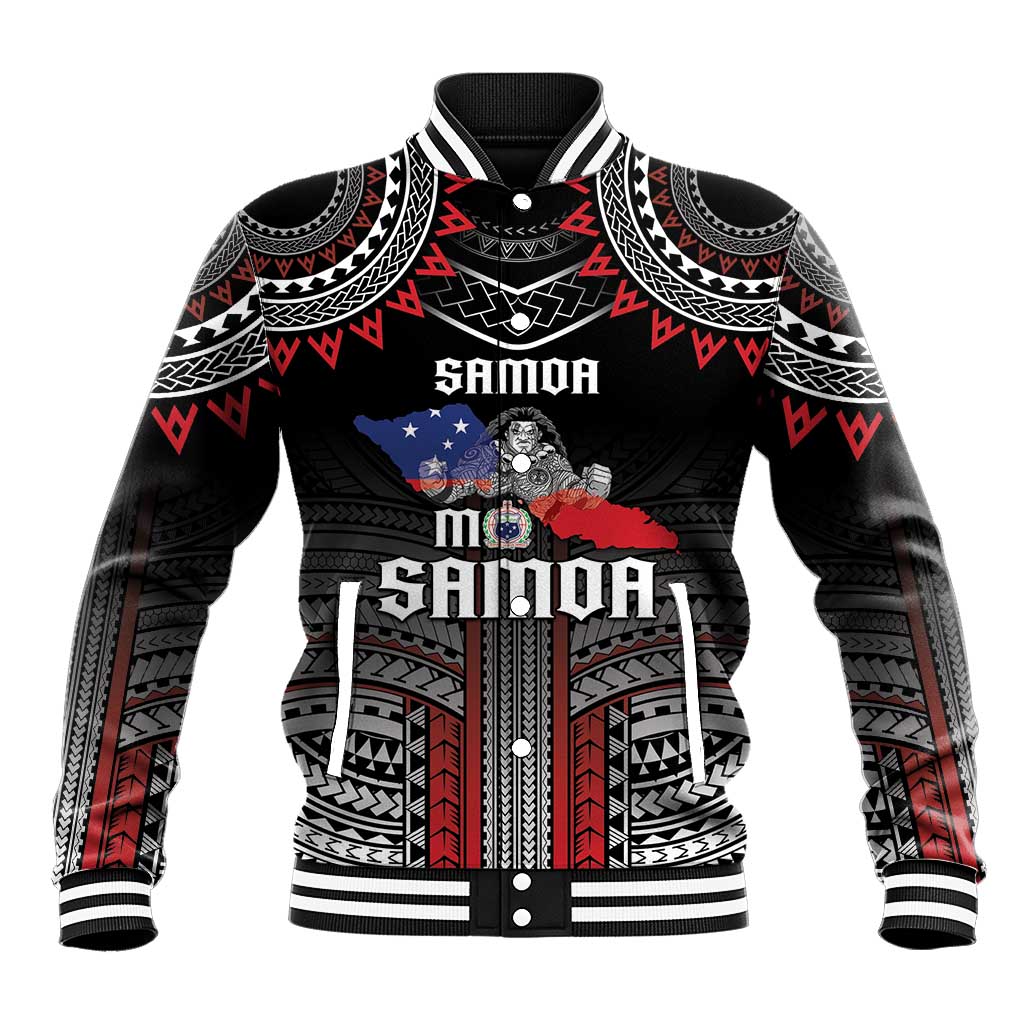 Personalised Samoa Black Saturday Baseball Jacket Samoan Warrior Tribal Pattern LT05 Unisex Black - Polynesian Pride