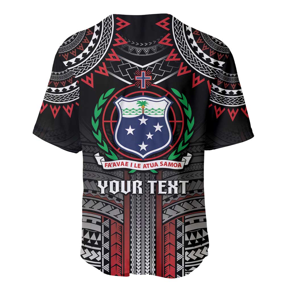 Personalised Samoa Black Saturday Baseball Jersey Samoan Warrior Tribal Pattern LT05 - Polynesian Pride