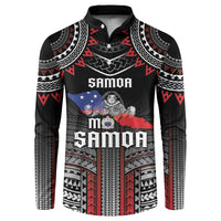 Personalised Samoa Black Saturday Button Sweatshirt Samoan Warrior Tribal Pattern LT05 Black - Polynesian Pride