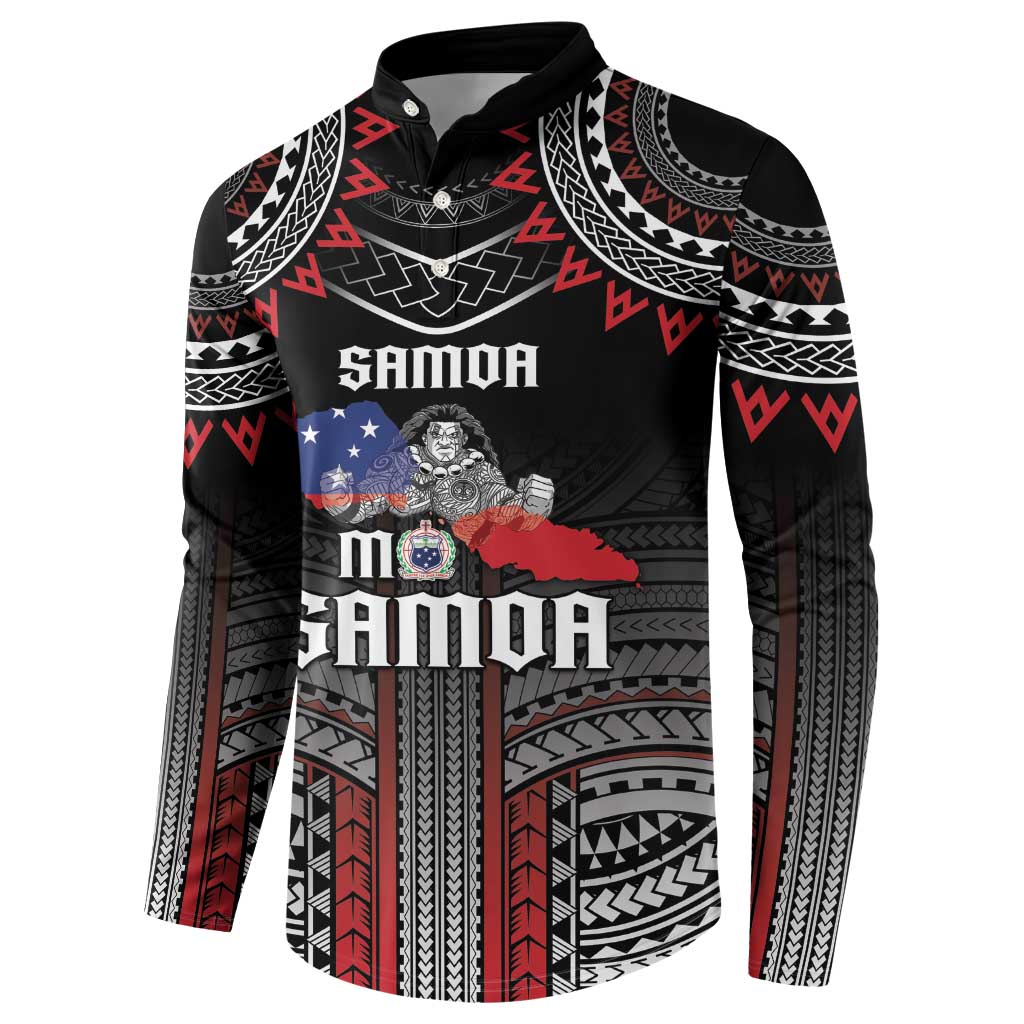 Personalised Samoa Black Saturday Button Sweatshirt Samoan Warrior Tribal Pattern LT05 - Polynesian Pride