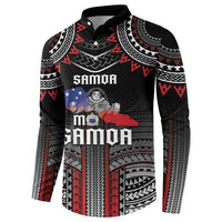 Personalised Samoa Black Saturday Button Sweatshirt Samoan Warrior Tribal Pattern LT05 - Polynesian Pride