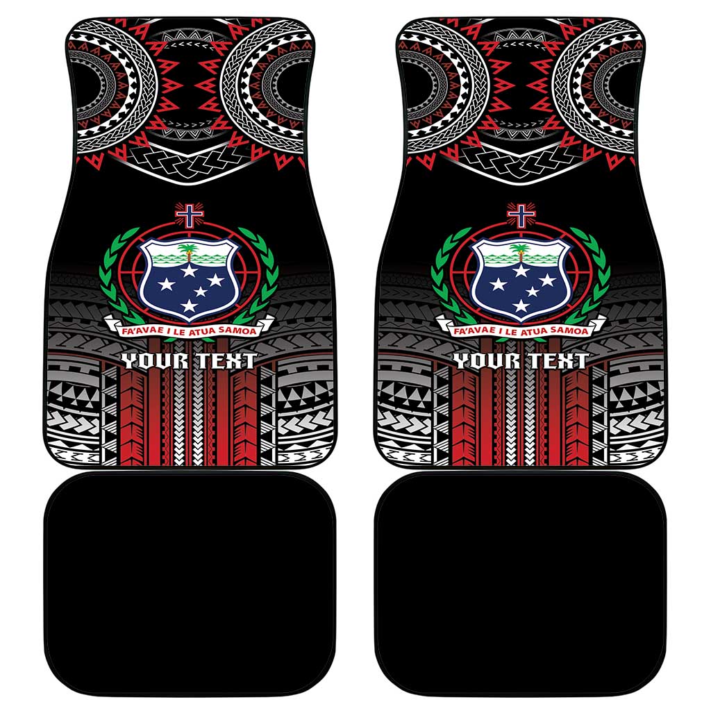 Samoa Black Saturday Car Mats Samoan Warrior Tribal Pattern