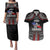 Personalised Samoa Black Saturday Couples Matching Puletasi and Hawaiian Shirt Samoan Warrior Tribal Pattern