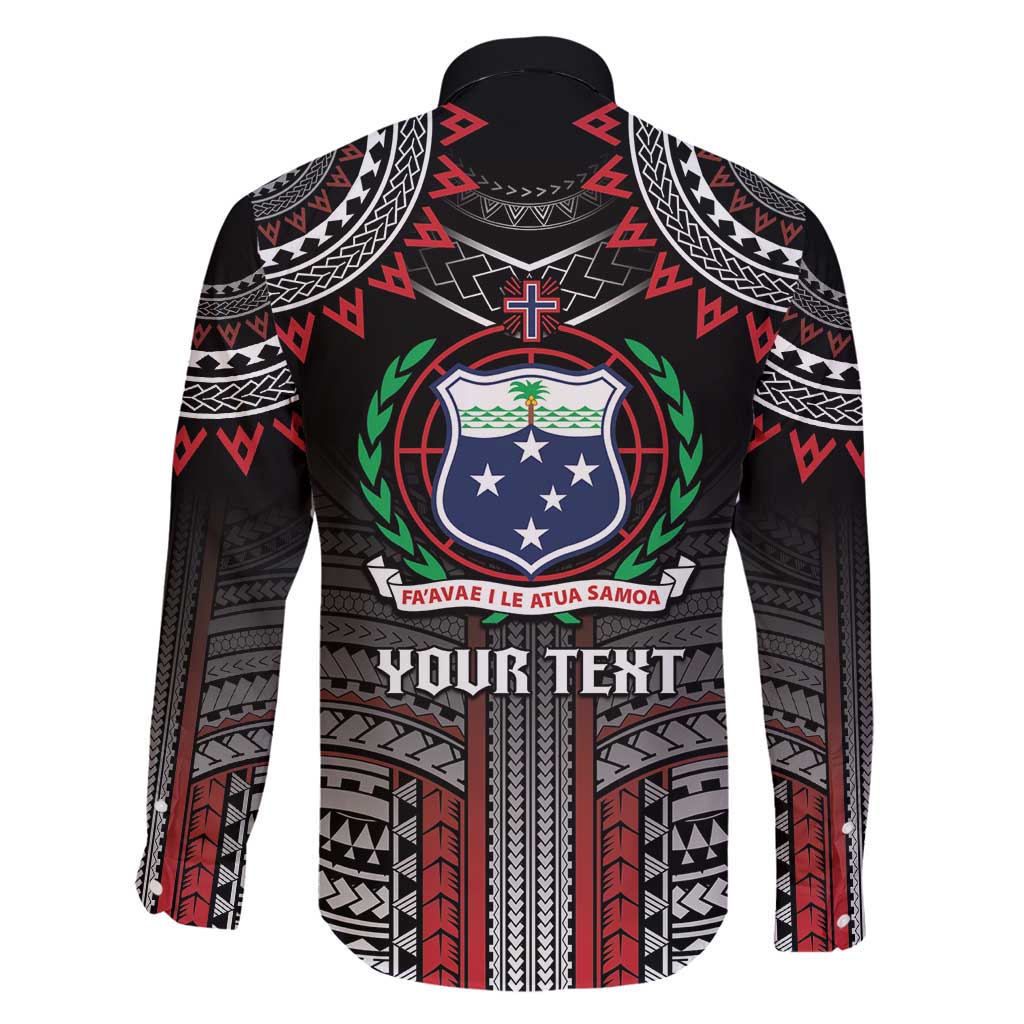 Personalised Samoa Black Saturday Family Matching Long Sleeve Bodycon Dress and Hawaiian Shirt Samoan Warrior Tribal Pattern