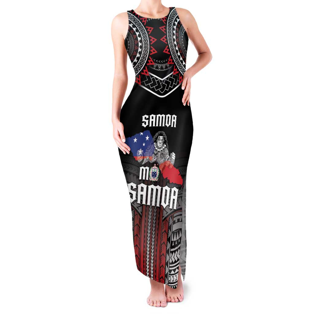 Personalised Samoa Black Saturday Family Matching Tank Maxi Dress and Hawaiian Shirt Samoan Warrior Tribal Pattern