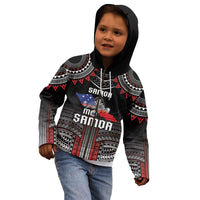 Personalised Samoa Black Saturday Kid Hoodie Samoan Warrior Tribal Pattern