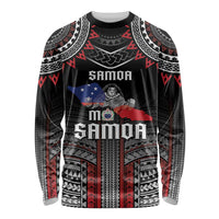 Personalised Samoa Black Saturday Long Sleeve Shirt Samoan Warrior Tribal Pattern LT05 Unisex Black - Polynesian Pride