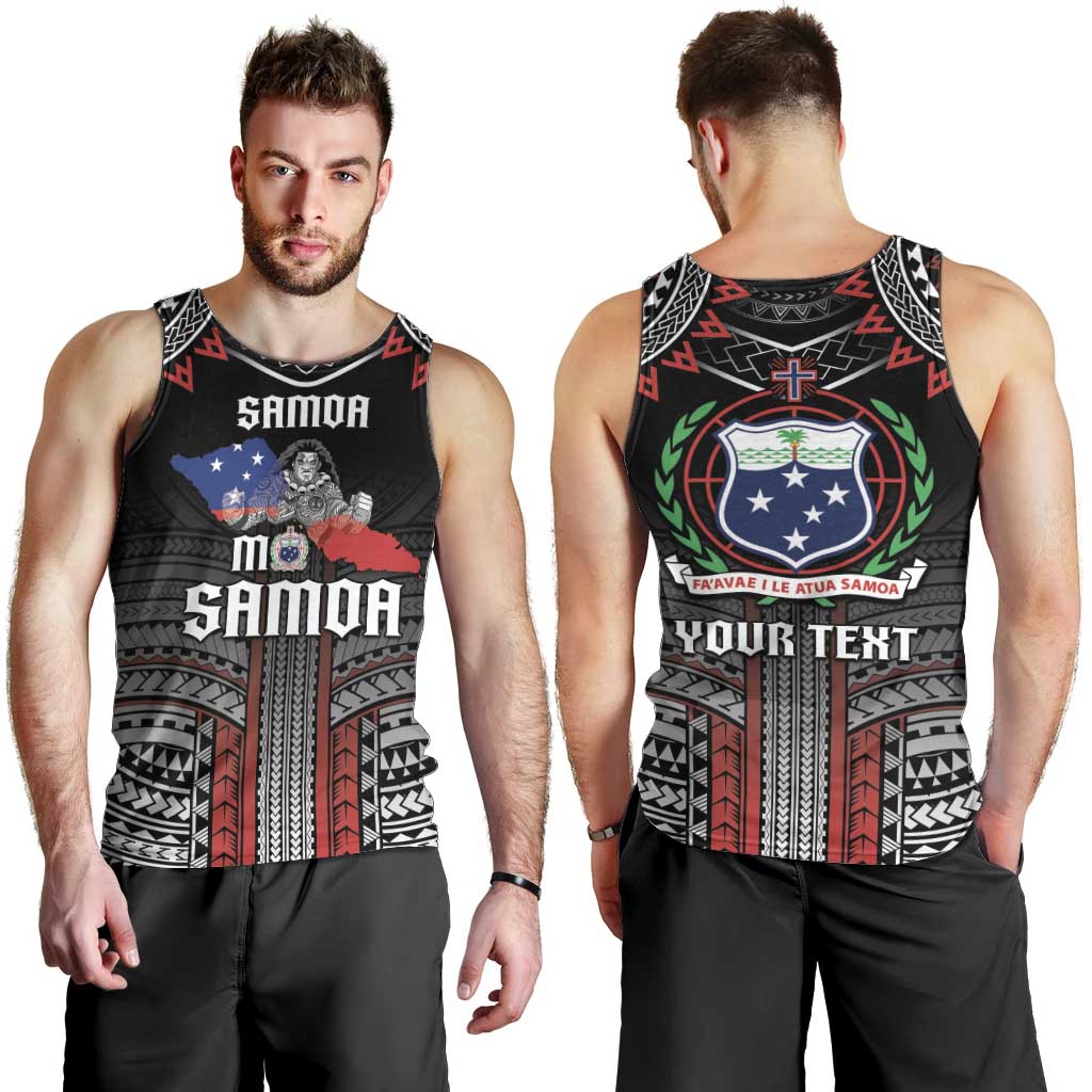 Personalised Samoa Black Saturday Men Tank Top Samoan Warrior Tribal Pattern