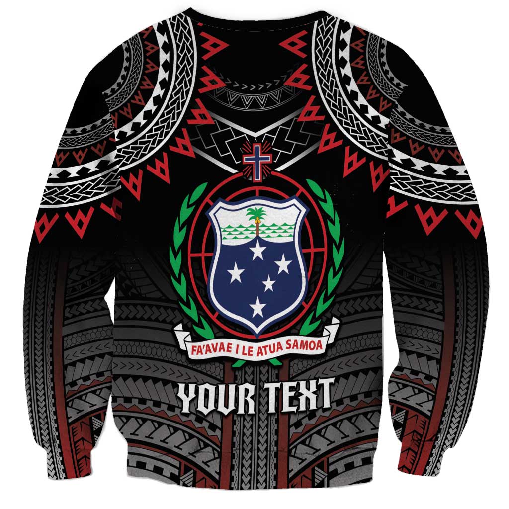 Personalised Samoa Black Saturday Sweatshirt Samoan Warrior Tribal Pattern