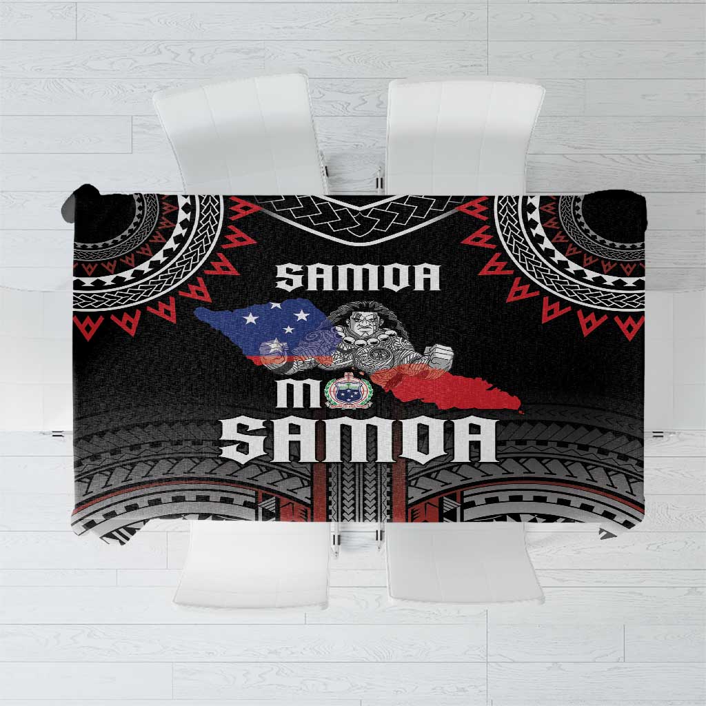 Samoa Black Saturday Tablecloth Samoan Warrior Tribal Pattern LT05 Black - Polynesian Pride