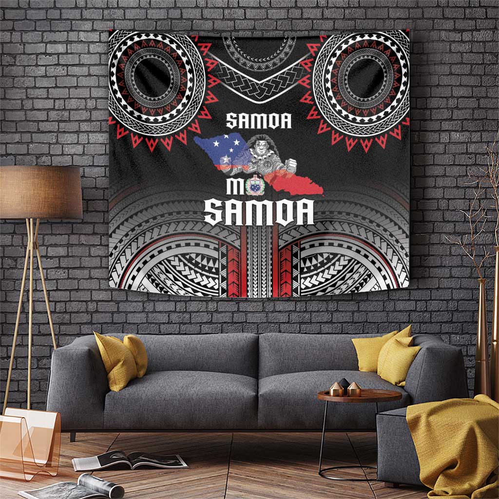 Samoa Black Saturday Tapestry Samoan Warrior Tribal Pattern LT05 Black - Polynesian Pride