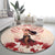 Tahiti Women's Day Round Carpet With Polynesian Pattern