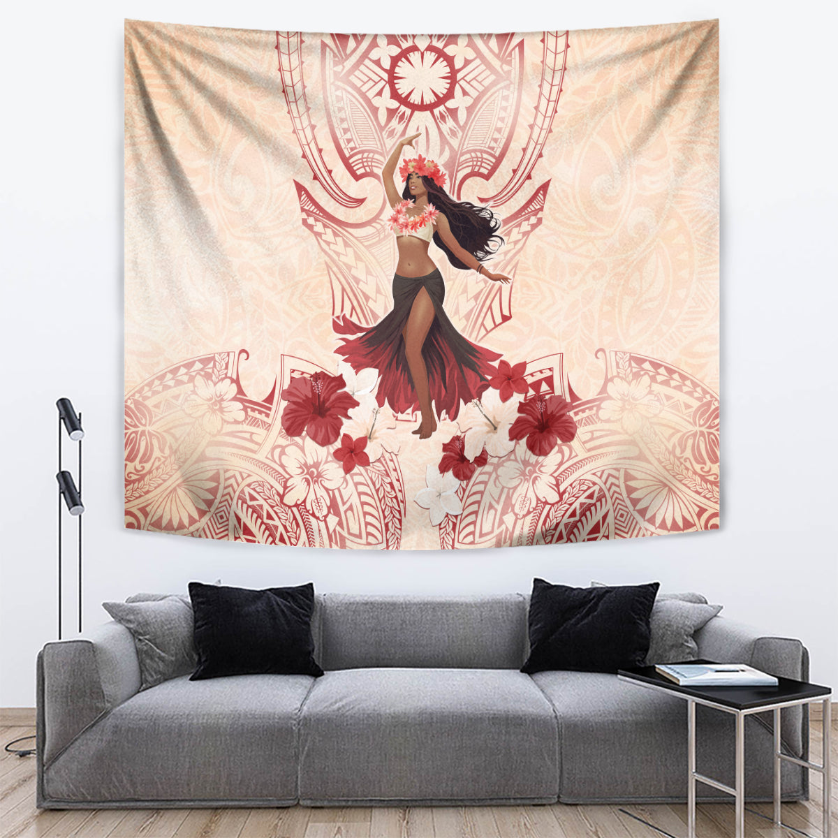 Tahiti Women's Day Tapestry With Polynesian Pattern
