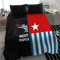 Personalised West Papua Bedding Set Polynesian Pattern With Coat Of Arms