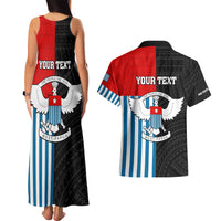 Personalised West Papua Couples Matching Tank Maxi Dress and Hawaiian Shirt Polynesian Pattern With Coat Of Arms LT05 - Polynesian Pride