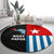 Personalised West Papua Round Carpet Polynesian Pattern With Coat Of Arms