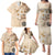 Samoa Siapo Pattern With Beige Hibiscus Family Matching Puletasi and Hawaiian Shirt LT05 - Polynesian Pride