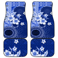 Samoa Siapo Pattern With Navy Hibiscus Car Mats