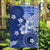 Samoa Siapo Pattern With Navy Hibiscus Garden Flag