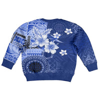 Samoa Siapo Pattern With Navy Hibiscus Kid Ugly Christmas Sweater
