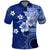 Samoa Siapo Pattern With Navy Hibiscus Polo Shirt LT05 Navy - Polynesian Pride