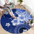 Samoa Siapo Pattern With Navy Hibiscus Round Carpet