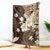Samoa Siapo Pattern With Brown Hibiscus Blanket