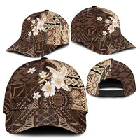 Samoa Siapo Pattern With Brown Hibiscus Classic Cap - Polynesian Pride