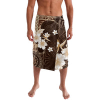 Samoa Siapo Pattern With Brown Hibiscus Lavalava LT05 Brown - Polynesian Pride
