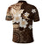 Samoa Siapo Pattern With Brown Hibiscus Polo Shirt LT05 - Polynesian Pride